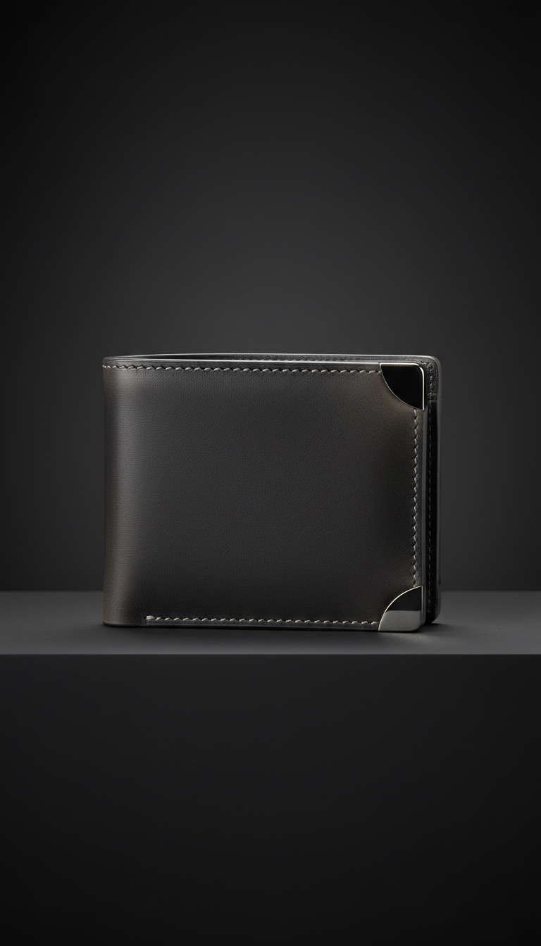 Billetera bifold en cuero italiano
